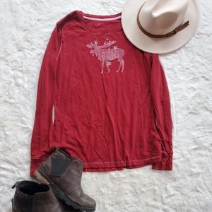 Natural Reflections Women's Red Moose T-shirt